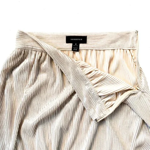 WHO WHAT WEAR shimmer high waist midi skirt 6 - Picture 2 of 4